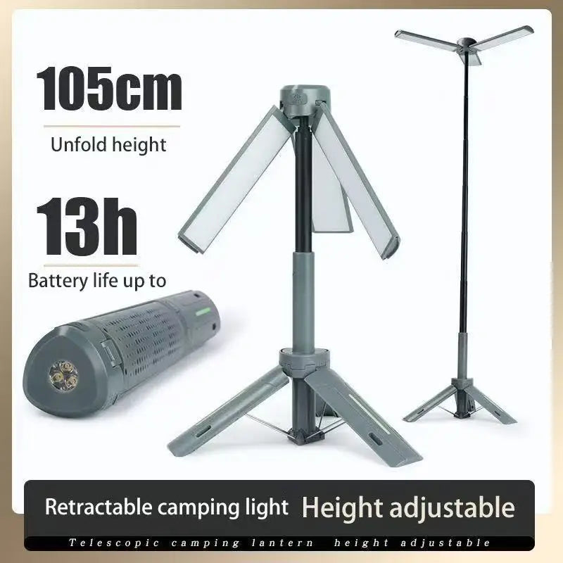 Rechargeable Outdoor Portable Hiking Camping Fishing Flashlight Telescoping Camping Lantern Telescopic Camping Light